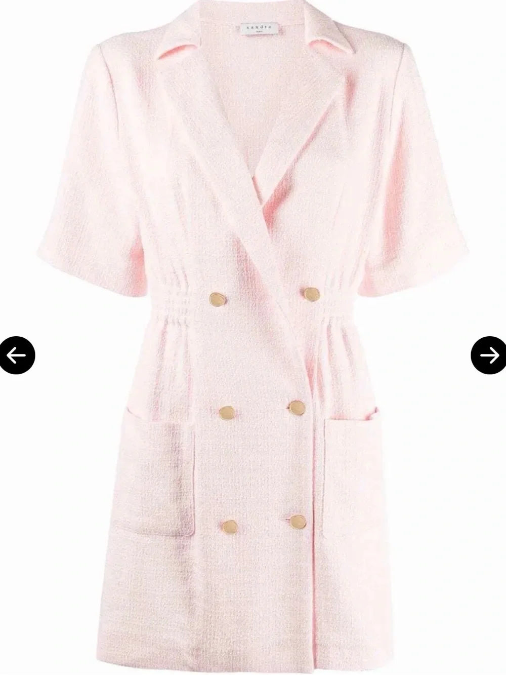 Sandro Pink Textured Tweed Dress (36) - Picture 2 of 4